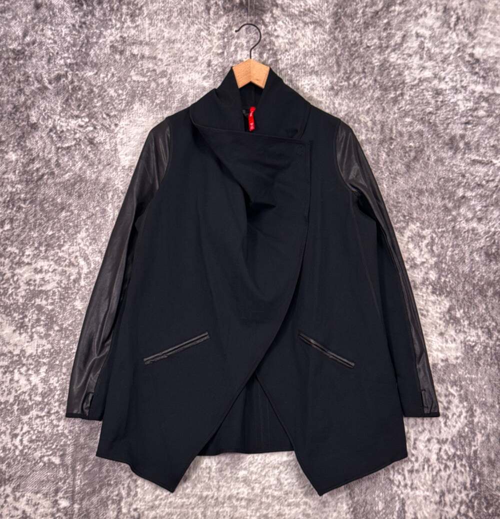 SPANX Drape Front Jacket Medium Womens Black
